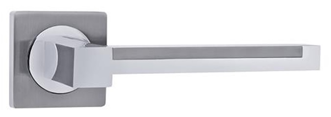 Комплект ручек ФЛОРЕНЦИЯ ITAROS PREMIUM ручка на квадратной розетке белый никель/хром SN/CP